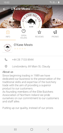 OKane Meats Screen 3