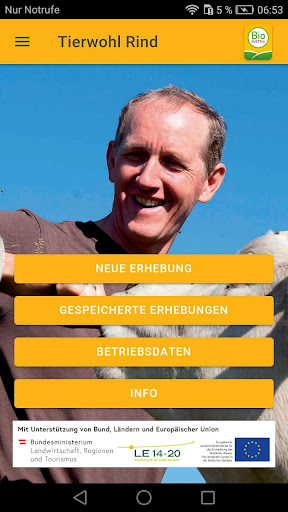 Android application Tierwohl Rind screenshort