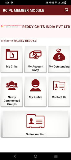 Reddy Chits Member Module Screen 2