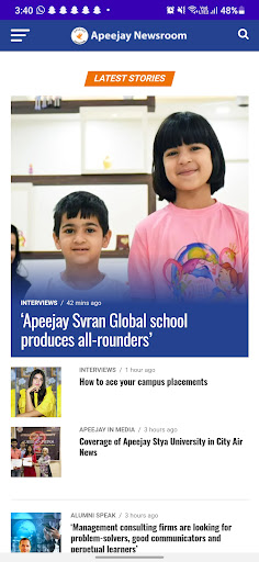 Android application Apeejay Newsroom screenshort