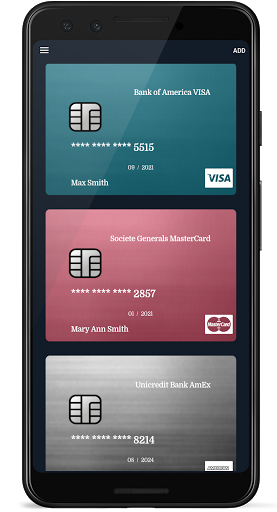Android application Credit Card Manager screenshort