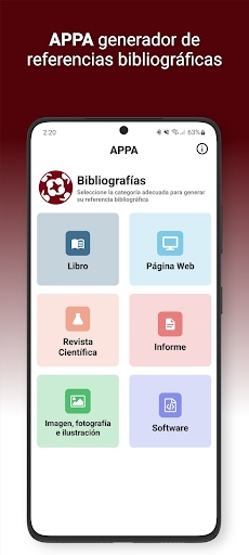 Android application APPA: Generador de citas APA screenshort