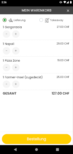 PIZZA ZONE Screen 3