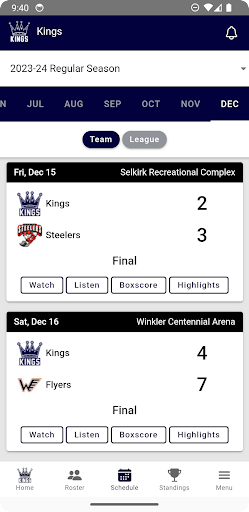 Dauphin Kings Official App Screen 3