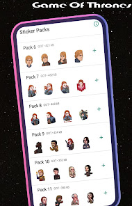 Captura de Pantalla 2 WASticker Game Of Thrones Pack android