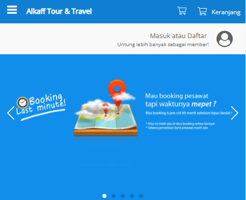 Android application Alkaff Tour and Travel screenshort