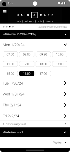 Android application Hair & Care screenshort