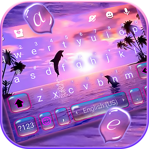 Sunset Sea Dolphin Keyboard Th  Icon