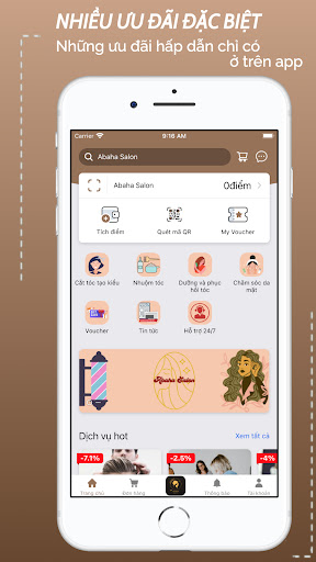 Android application ABH - Chuỗi Salon screenshort