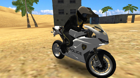 Police Motorbike Desert City