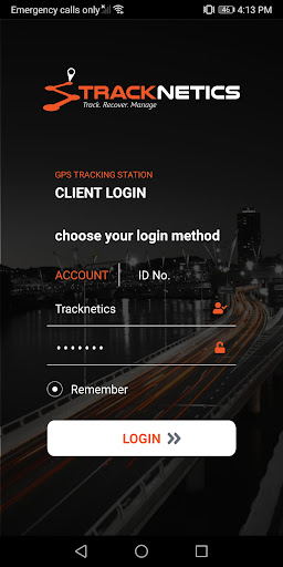 Android application Tracknetics screenshort