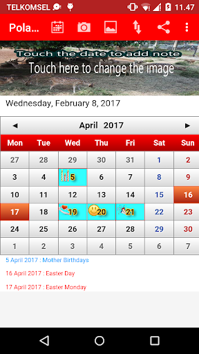 Android application Poland Calendar screenshort