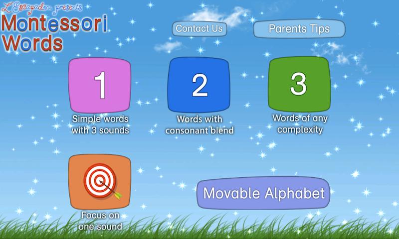 Android application Montessori Words & Phonics screenshort