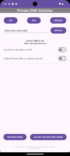 Private DNS Switcher Screen 2