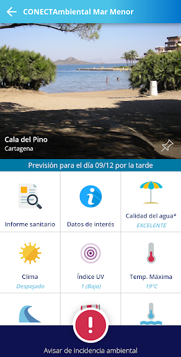 Android application CONECTAmbiental Mar Menor screenshort
