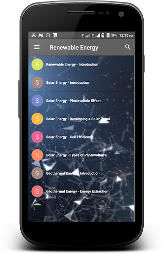Android application Renewable Energy screenshort