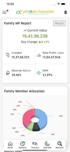 Android application AlfaGain Financials screenshort
