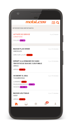 Android application MobilCOS screenshort