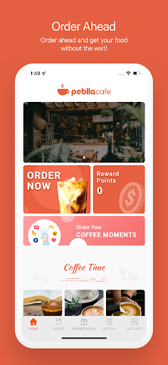 Android application Peblla Cafe screenshort