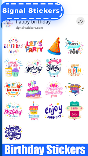 Signal Happy Birthday Stickers