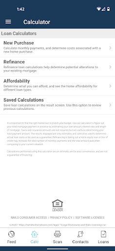 Screenshot of Hamilton Home Mortgage