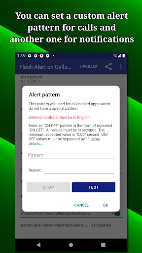 Screenshot of Flash alert