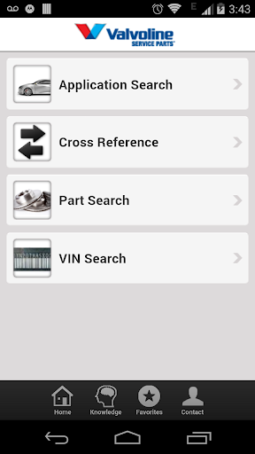 Android application Filter and Wiper Part Lookup screenshort