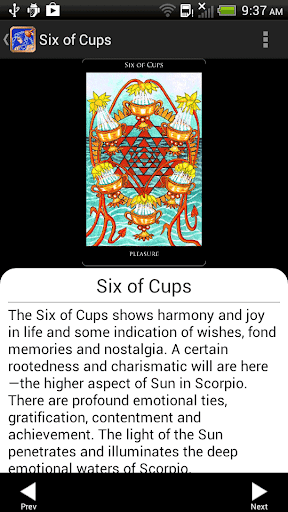 Screenshot of Rosetta Tarot