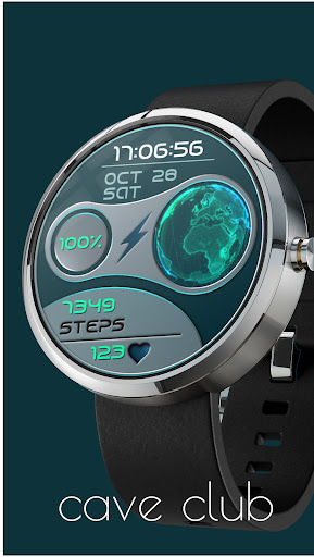 Android application Earth Watch Face - animated screenshort