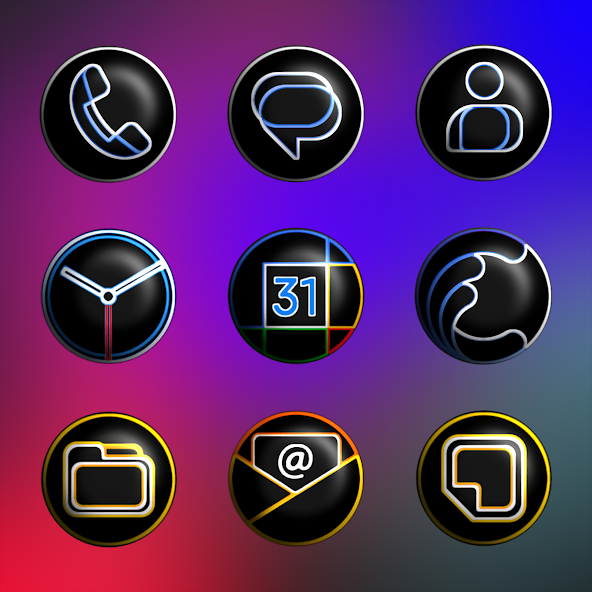 Pixly Dark 3D - Icon Pack 2.3.2 APK + Mod (Unlimited money) untuk android
