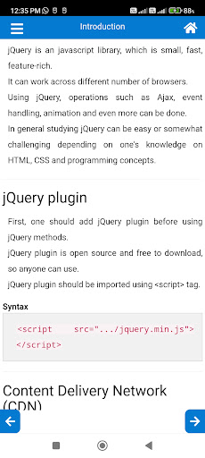 Learn jQuery -Example & editor Screen 2