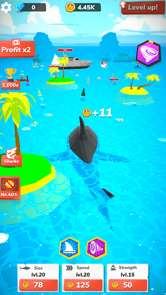 Idle Shark World - Tycoon Game 8.7 APK + Mod (Remove ads / Unlimited money / Free purchase / Unlocked) for Android