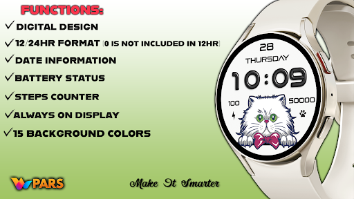 Sweet Cat Digital Watch Face screenshot 2