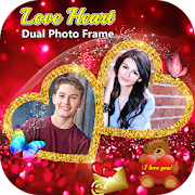 Dual Love Heart Photo Frame
