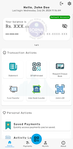 Android application Sorna SmartBanking screenshort