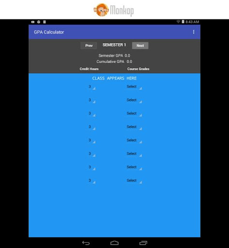 GPA CALCULATOR (Uew) Screen 2