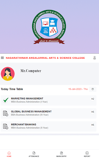 Android application NAAS College screenshort