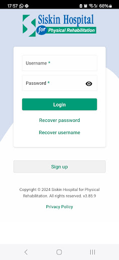 Android application Siskin Hospital screenshort