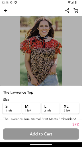 Screenshot of Mariposa Boutique LLC