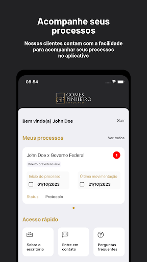 Android application Gomes Pinheiro Advogados screenshort