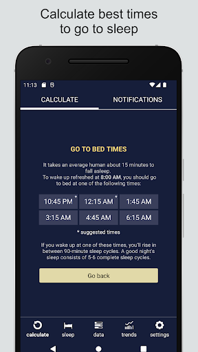 Sleep Calculator Screen 2