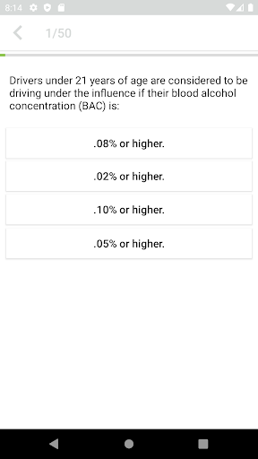 DMV Practice Test Michigan Screen 2