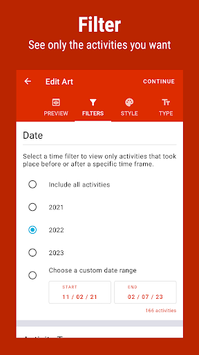 ActivityArt: Strava Visualizer Screen 2