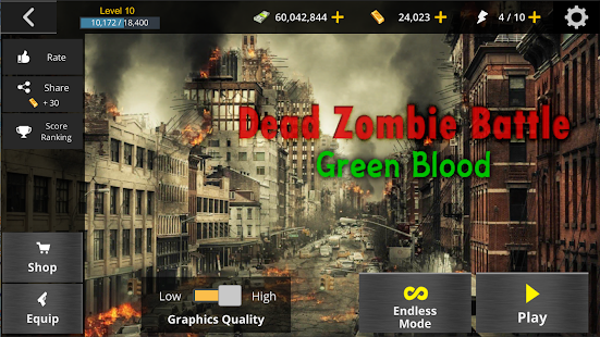 Dead Zombie Battle (Green Blood Version)