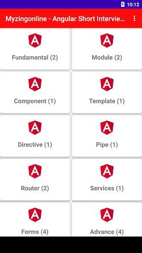 Android application Angular Interview 2024 screenshort