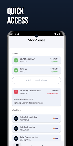 Android application StockSense: Analyze & Predict screenshort