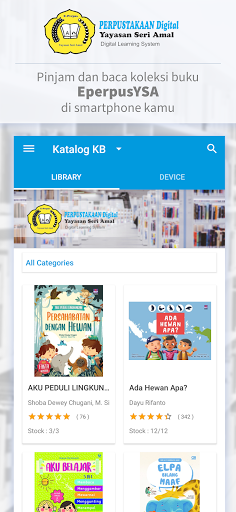 Android application e-Library Yayasan Seri Amal screenshort