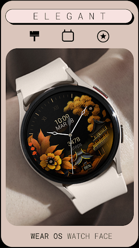 Android application Japan Floral watch face screenshort