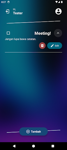 Android application Task Manager screenshort