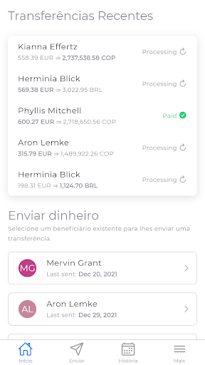 Android application Anjos Express screenshort